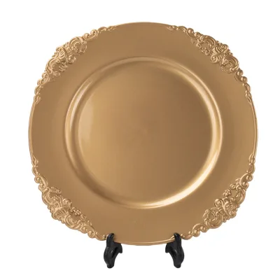 Trade Wedding Christmas Holiday Party Fruit Cake Staple Food Tray Disposable Resin Dinner Plate Charger Plate