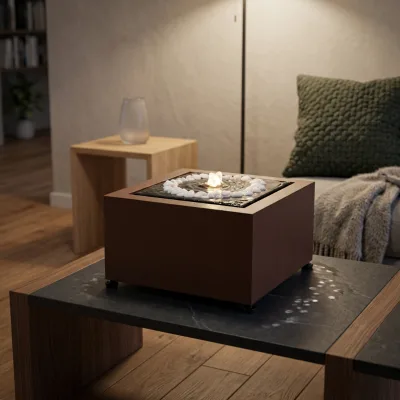 Custom Made Corten Steel Rust Surface Indoor Round Water Fountain with Custom Diameter Options