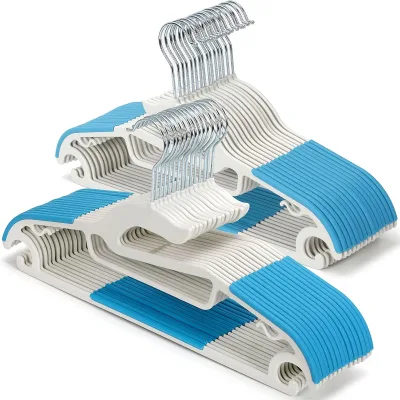 High Quality Plastic Hangers Heavy Duty Dry Wet Clothes Hangers with Non-Slip Pads Space Saving Organizer Shirt Hangers
