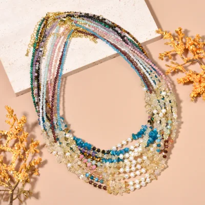 Bohemian Mixed Natural Stone Amethyst Beads,Freshwater Pearls and Natural Citrine Chips Adjustable Necklace for Women Gift