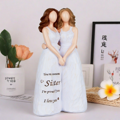 Memorial Sisters Friendship Angel Ornament Creative Girlfriends Birthday Gift Office Decoration Resin Crafts Ornament