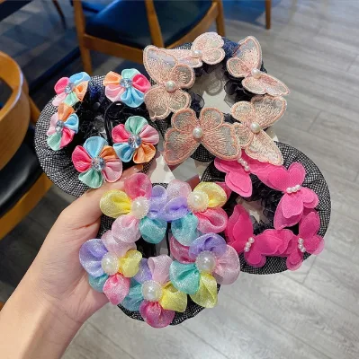 Children's Ballet Latin Dance Hairnet Flower Butterfly Hair Accessories for Girls