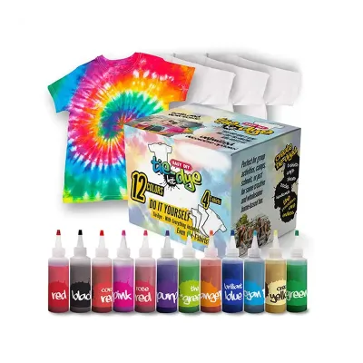 Bview Art 12 Colors Fabric Dye Art Set with Rubber Bands, Table Covers