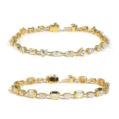 Gemnel Baguette Tennis Bracelet Bezel Crystal Minimalist Trendy Hot-selling Bracelet Women Evening Stack Accessory