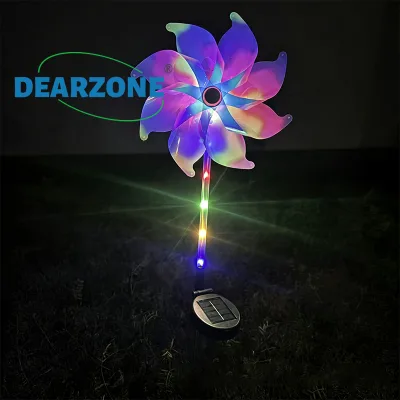 Multicolor LED Pinwheel Light IP44 Waterproof Outdoor Christmas Garden Windmill Big Landscape Light for Yard Path Lawn Wind