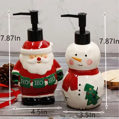 Wholesale Newly Arrived Santa Elk Limited Edition Ceramic Bath Set Soap Dispenser Hand Soap Bottles