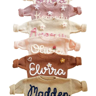 Autumn Winter Infant Toddler Kids Children's Chunky Knit Vintage Pullover Girls Boys' Long Sleeve Loose Top Jumper Baby Sweater