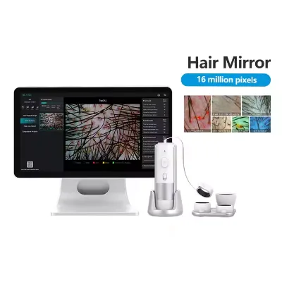 Professional Scalp Analyzer Medical Hair Mirror 36 Million Pixels Oil Loss Gray Hair Problem Analysis JP/US/ZA for Wood Lamp