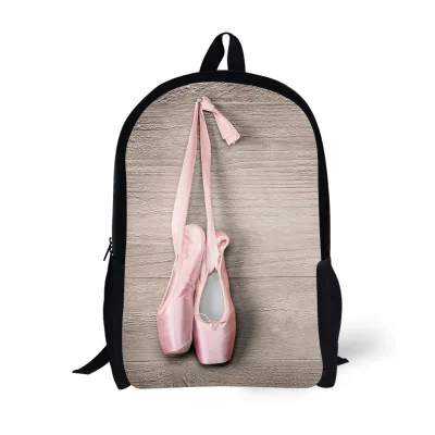 Girl School Backpack with Ballet Dancer Design Printed