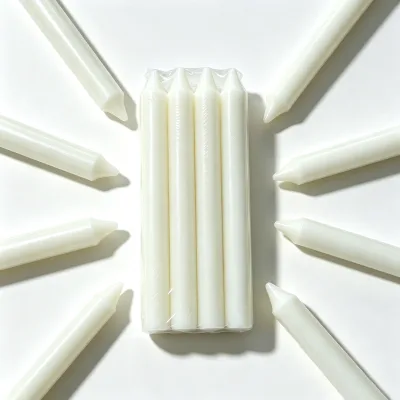 White Unscented Paraffin Wax Taper Stick Candles Bulk Candle Sticks for Restaurant Dining Table Centerpiece Decor