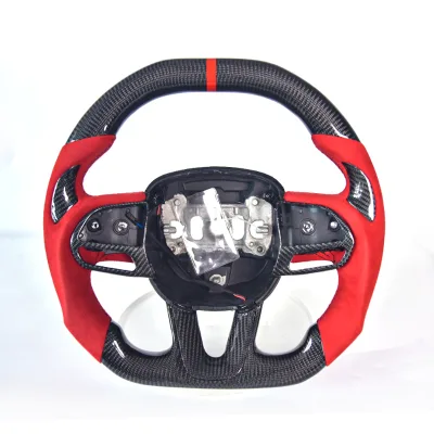 CarbonStep Sports for Dodge SRT Modification Forging Carbon Fiber Steering Wheel Assembly for Velvet Suede Perforated Leather