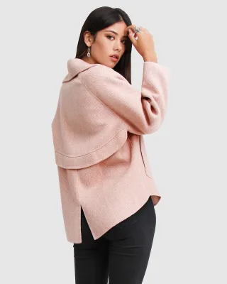 Customized Women's Woolen Jacket Single Breasted Denim Fabric Women Warm Comfortable Button Shirt