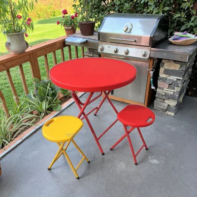 Heavy Duty Lightweight Contemporary Colorful Plastic Folding Stool for Hotel and School Use