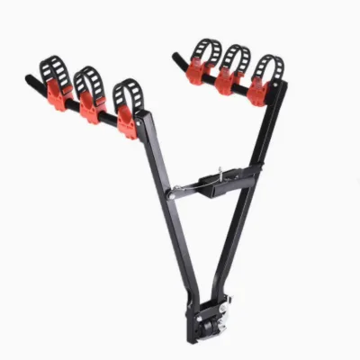 Heavy-Duty V-Shaped Steel Bike Rack for Car Hitch Foldable Car Bicycle Carrier