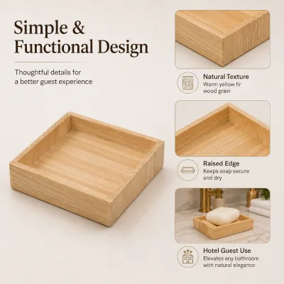 Hotel Bathroom Soap Dish Wooden Soap Dish Tray Luxury Soap Holder for Guest Room Bathroom Accessories