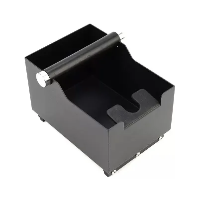Stainless Steel Heavy Duty Eco-Friendly Coffee Tamper Holder and Espresso Puck Bin with Sand Black Finish for Cafe Use