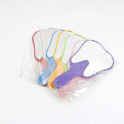 High Quality Dental Equipment Dental Clinic Cosmetic Mirror Gifts Colorful Plastic Dental Handheld Tooth-shaped Mouth Mirror