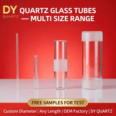 Custom Clear Fused Quartz Glass Tube | High Purity Bespoke Lab Use | Standard Taper Ground Joint | Bending Welding | Polished