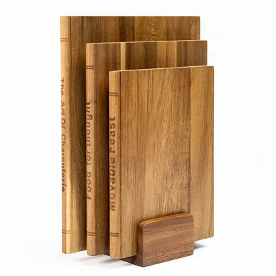 Wooden Book Cutting Board with Storage Base, Household Cutting Board, Kitchen Cooked Food Steak Board Cutting Board