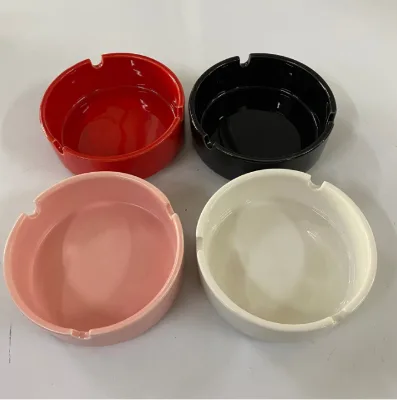 High Quality and High Price Factory Wholesale Ceramic Ashtray White pink Green Black Supports Customized LOGO