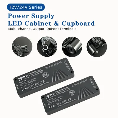 Slim Cabinet Wardrobe LED Driver 18W 36W 60W 100W 110V 250V Wide Input Multi Output Constant Voltage Switching Power Supply OEM