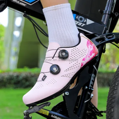 Mountain Road Riding Shoe Slip on Rotating Button Lock Bicycle Cycling Shoe Men Women Wear-resisting Bike Shoes