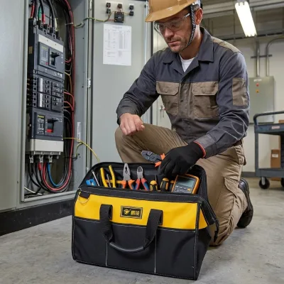 Custom Heavy Duty Waterproof Oxford Multi-pocket Electric Bag Heavy Duty Organizer Toolbag for Technicians for Work