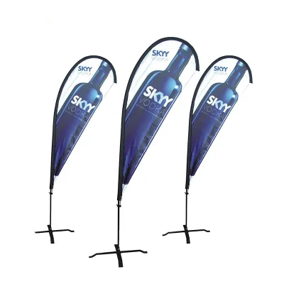 Wholesale Custom Outdoor Flag Pole Teardrop Banner Single Double Sided Digital Printing Flags Promotional Flags Banners