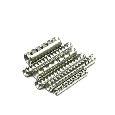 Serated Roll Pin Metal Expansion Sleeve for Wood Furniture Connector
