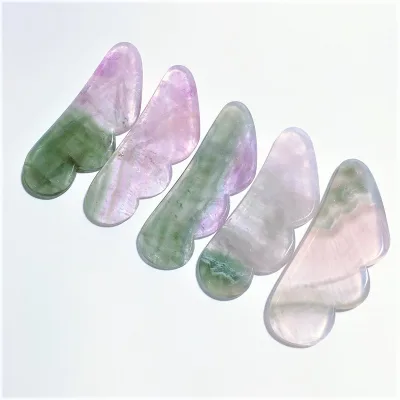 Huiying Huiying Good Supply Healing Crystal Fluorite Guasha Board for Body Massage Natural Guastone