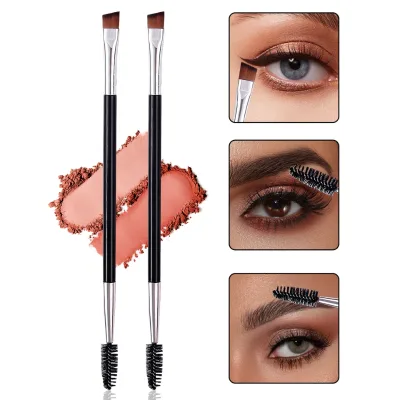 Multi-functional Dual-head Makeup Brush, Ultra-fine Eyeliner Brush, Angled Eyebrow Brush, Eyelash Brush