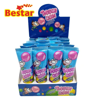 OEM Private Label Liquid Bubble Gum in Tube Toothpaste Shape Chewing Wholesale Confectionery for Kids