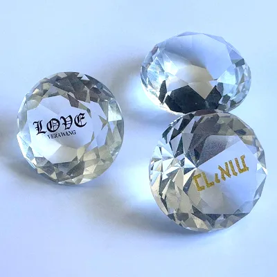 clear 3d Laser Crystal Engraved Heart Shape Glass Paperweight with Clock