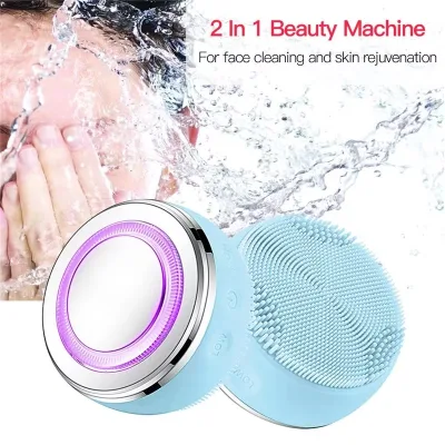 Deep Pore Cleaning Skin Massager Electric Rotating Silicone Facial Cleansing Brush with 1 Year Warranty