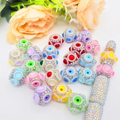 Heavy-craft Central Asian Princess-style Acrylic Pen Beads Cat-eye Accents Straight-hole Design for DIY Accessories Pens Phones