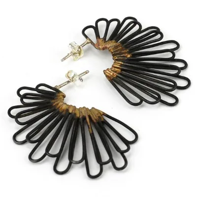 Big Chunky Earrings Big Gold Party Earrings and Chain