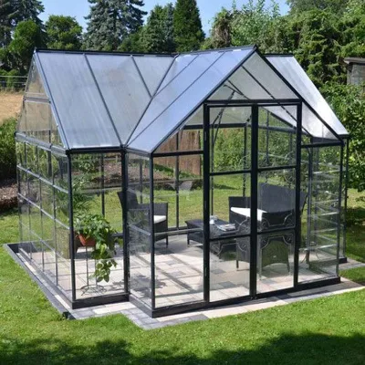 Standing Sun Room PC Sheet Outdoor Mini Aluminum Frame Garden Greenhouse