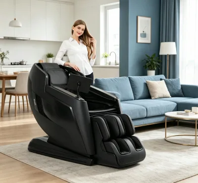 2026 Creative Alpha 4D Mechanism Motor HIFI 3D Sound Vibrating Foldable Massage Quality Chair Luxury with Heating Function Body