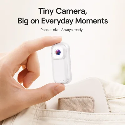 Mini Wearable POV Camera with Rotating Lens for Vlog Travel and Daily Life Recording