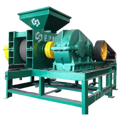 E.P Small Charcoal Dust Double Briquetting Shapes Making Ball Maker 290 Model Roller Type Fines Roll Briquette Machine