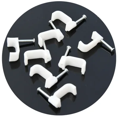 4 mm Special Design Widely Used Plastic Cable Clamp Cable Nail Clip Circle Cable Clips Plastic Wire Clips