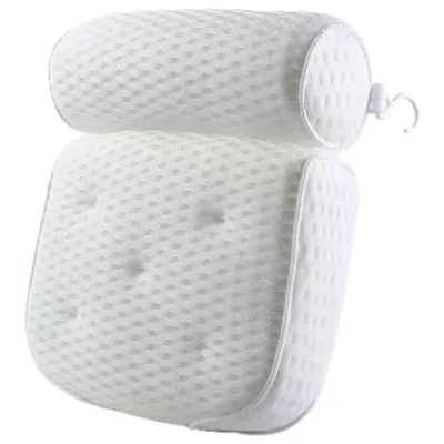 BBCare 4D Air Mesh Layers Bath Pillow Quick Drying Machine Washable Comfortable Back Head Rest Spa Bathtub Neck Shoulder Support