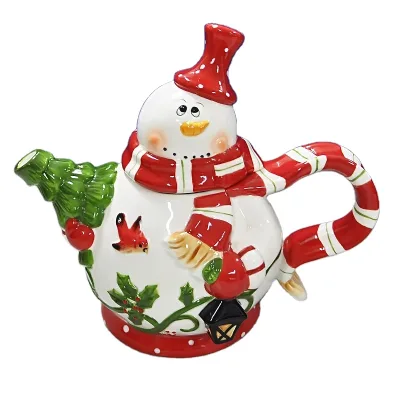 Wholesale Customized Custom Cute Handpainted Tea Pot and Cup Sets Ceramic Tea Pot With Cup and Saucer for Christmas Gift