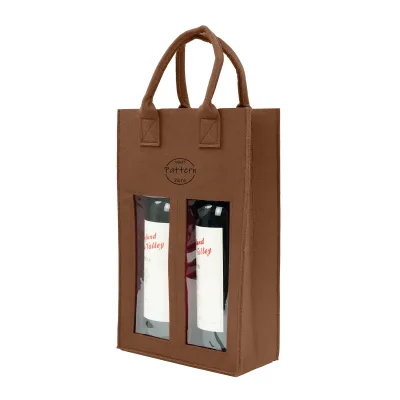 Artisan-Crafted Felt Wine Bag with Braided Handles High-Quality Single-Bottle Carrier for Vineyard Tours & Gourmet Gifting