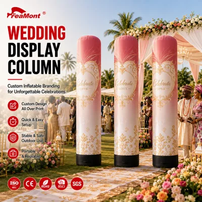 FEAMONT inflatable promotional column with durable waterproof polyester fabric for elegant outdoor garden wedding parties