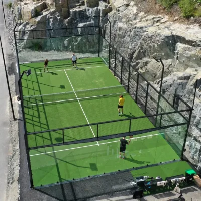 GGGRASS Steel Padel Court 10x20m with Monofilament Turf and 200W LED Lights Panoramic Design