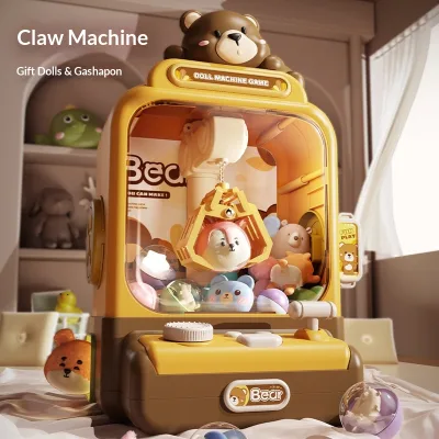 Cross-border Children's Electric Claw Machine Toy Home-Use Doll-Grabbing Game Plastic Small Figurines Gashapon Mini Vending