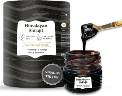 Himalayan Natural Premium Shilajit Oil Extract Herbal Food Supplement Resin Solvent Extracted in Bottle