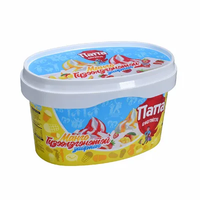 500g Custom logo Plastic Ice Cream Containers With Tamper Evident