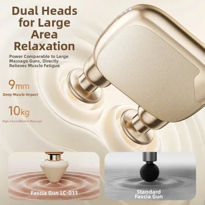 Portable Dual-head Pocket-sized Plastic Massage Gun (600mAh) with Battery-powered High-efficiency Massage for Outdoor Office Use